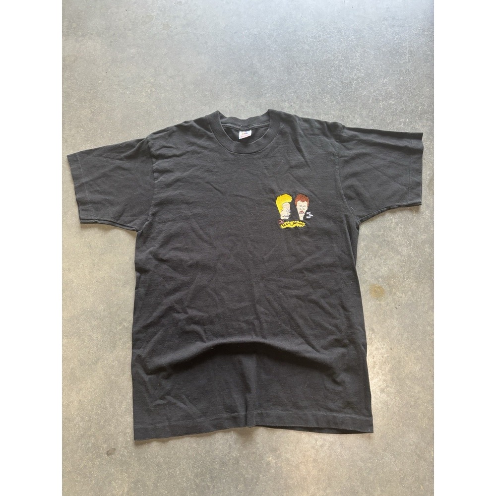 Vintage 90s Single Stitch Embroidered Beavis And Butthead T Shirt Size Large